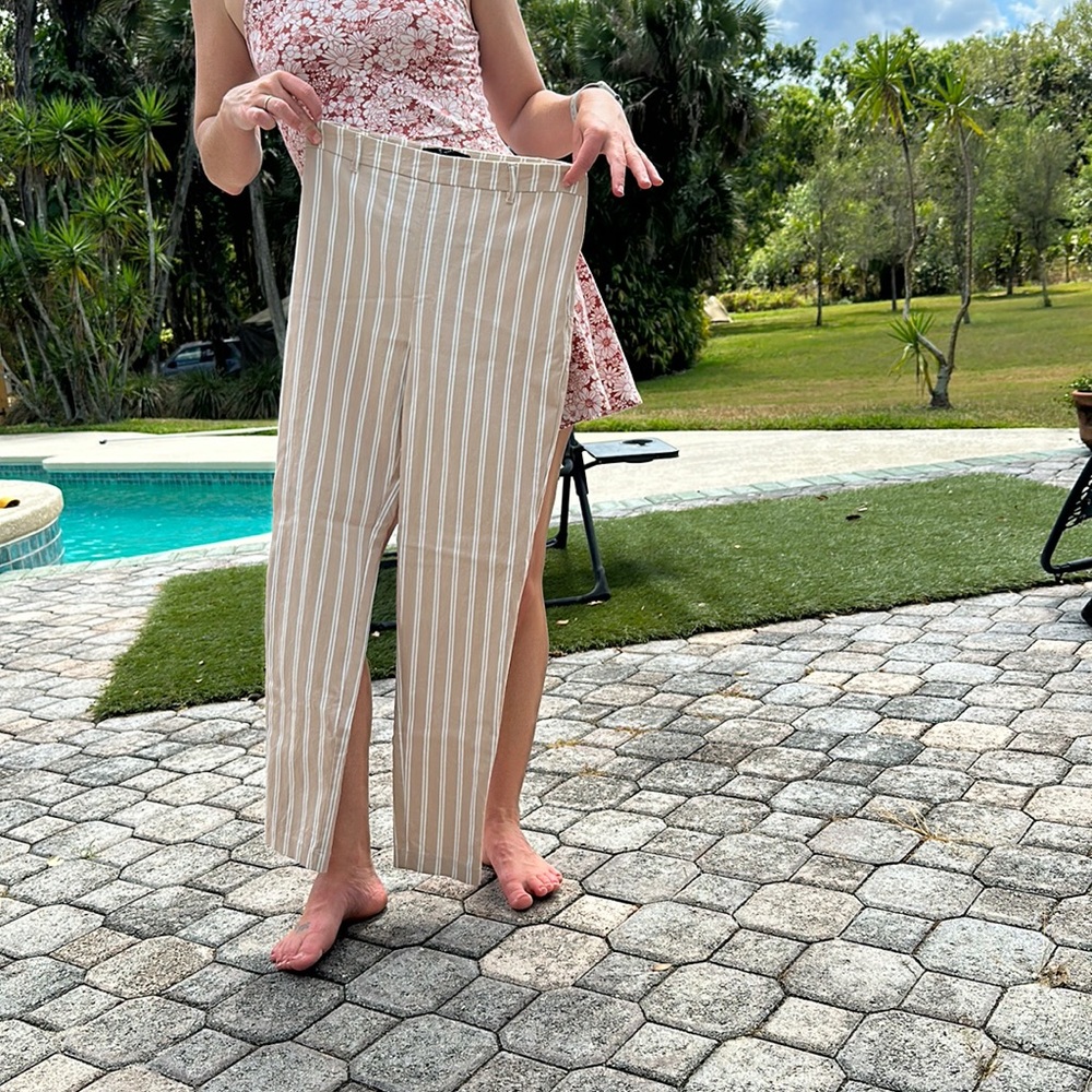 Skinny leg striped pants